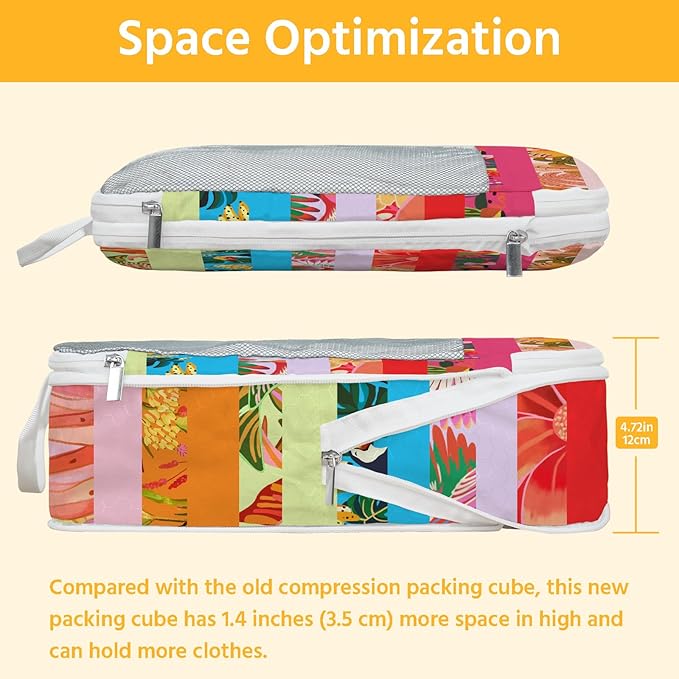 7 Pcs Compression Packing Cubes for Travel, Waterproof Suitcase Luggage Backpack Organizer with Toiletry Bag Travel Essential