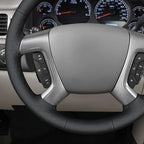 MEWANT DIY Hand Stitch Steering Wheel Cover for Chevy Silverado 1500 Avalanche Hive Embossed Faux Leather Steering Wrap