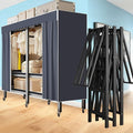 Garment Rack with Cover, Heavy Duty Portable Wardrobe Closet 2000LB, Foldable Clothe Rack with Wheel, Clothes Rack for Hangin