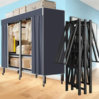 Garment Rack with Cover, Heavy Duty Portable Wardrobe Closet 2000LB, Foldable Clothe Rack with Wheel, Clothes Rack for Hangin