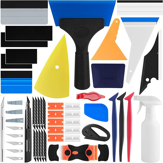 Arayker 28 Pcs Car Window Tint Tools Kit Vinyl Wrap Tool Window Tint Squeegee Tools Vehicle Glass Protective Film Installation Kit Automotive Window Film Tinting Kit