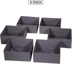 DIOMMELL 6 Pack Foldable Cloth Storage Box Closet Dresser Drawer Organizer Divider Fabric Baskets Bins Containers for Clothes