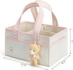 PeraBella Baby Diaper Caddy Organizer, Baby Basket Shower Gift Caddy, Portable Felt Changing Table Basket, Nursery Storage Bi