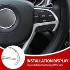 JeCar Steering Wheel Trim Cover Interior Decoration Trim Kit for 2014-2020 Jeep Grand Cherokee & Jeep Cherokee, Silver