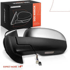 A-Premium Driver Side Power Door Mirror - Compatible with Chevy Tahoe, Suburban 1500 2500 & GMC Yukon - Heated Power Folding w/Blind Spot Detection, Turn Signal, Puddle Light, Memory Function, Chrome