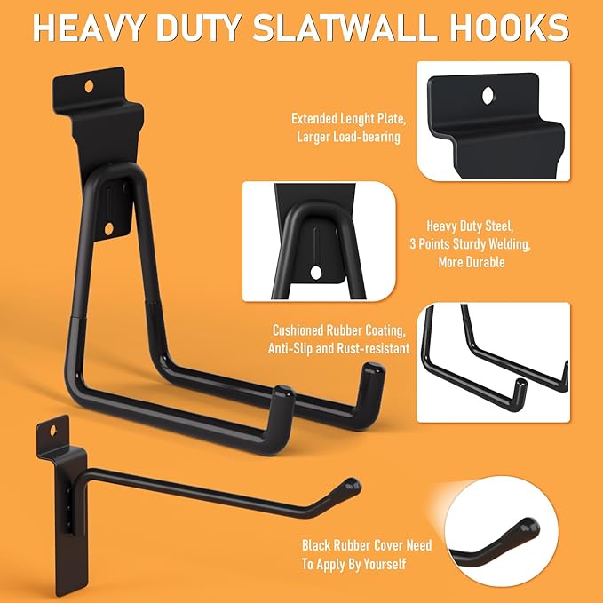 INCLY 30PCS Slatwall Accessories Set, Includes 4 Pack Ventilated Metal Wire Slatwall Baskets and 26PCS Multisized Heavy Duty 