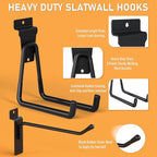 INCLY 30PCS Slatwall Accessories Set, Includes 4 Pack Ventilated Metal Wire Slatwall Baskets and 26PCS Multisized Heavy Duty 