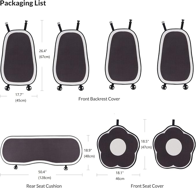 Cute Car Seat Covers Full Set, Universal Fit for Most Cars SUV Pick-up Truck Sedan, Fit for Tesla, Car Accessories for Women 