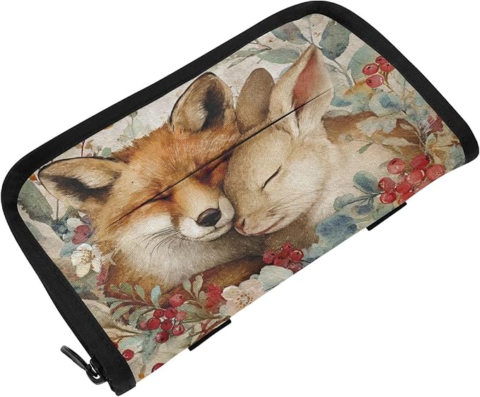 Car Tissue Holder Car Visor Organizer Tissue Box Holder for Car Sun Visor Organizer with Car Vehicle Accessories Essentials Interior for Women Men Fox Bunny Holly Fruit Beige