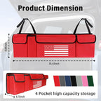 Turcee Car Trunk Organizer,Large Capacity Car Storage Organizer with US Flag Design,Hanging Foldable Car Organizers and Storag