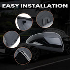 Right Passenger Side Mirror Cover Caps Compatible with Chevrolet Chevy Cruze 2017 2018 2019 Replacement Rear view Mirrors Trim (Black)