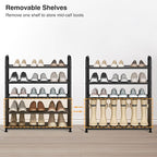 STO STO 5-Tier Shoe Rack with Sturdy Mesh Shelves, Heavy Duty Metal Shoe Organizer for Entryway, Closet, Garage, Front Door, 