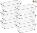 Ravinte 6 Pack Drawer Organizer - 3" X 6" Plastic Storage Bins, Acrylic Organizers with Non-Slip Pads Clear Desk Storage Tray