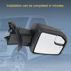 JDMSPEED Passenger Side View Mirror Power Heated LED Signal Textured Black Right Compatible with 2015-2020 Ford F150 With Bli