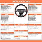 Cxtiy Pickup Truck Steering Wheel Cover –Universal Soft Leather Non-Slip Sporty Fashion Steering Wheel Grip Set for Women Gir