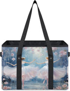 Reusable Grocery Bags Heavy Duty Shopping Bags Foldable Large Tote Bags with Long Handles & Hard Bottom