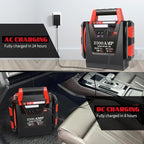 Jump Starter with Air Compressor,2500A Car Battery Jumper Starter 260 PSI Tire Inflator,6 in 1 Auto Lead-Acid Battery