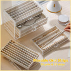 Necklace Organizer Box with 5 Drawers 30 Compartments, Dustproof Velvet Necklace Display Tray, Acrylic Necklaces Display Case