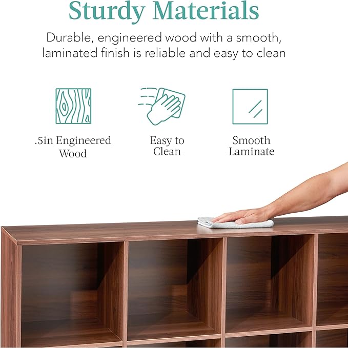 Best Choice Products 8-Cube Storage Organizer, 13.5in Shelf Opening, Bookcase, Display Shelf, Customizable w/ 2 Removable Bac