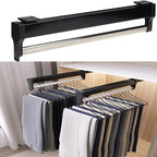 Pull Out Clothes Rail Extendable Pull Out Closet Rod - Adjustable Clothing Organizer Holder, Telescopic Trouser Hanger with S