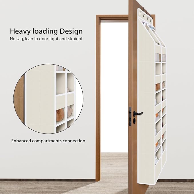 Univivi 6-Shelf Baby Door Storage Over Door Fabric Hanging Organizer with 10 Deep Pockets and 4 Small PVC Pockets Wall Mount 