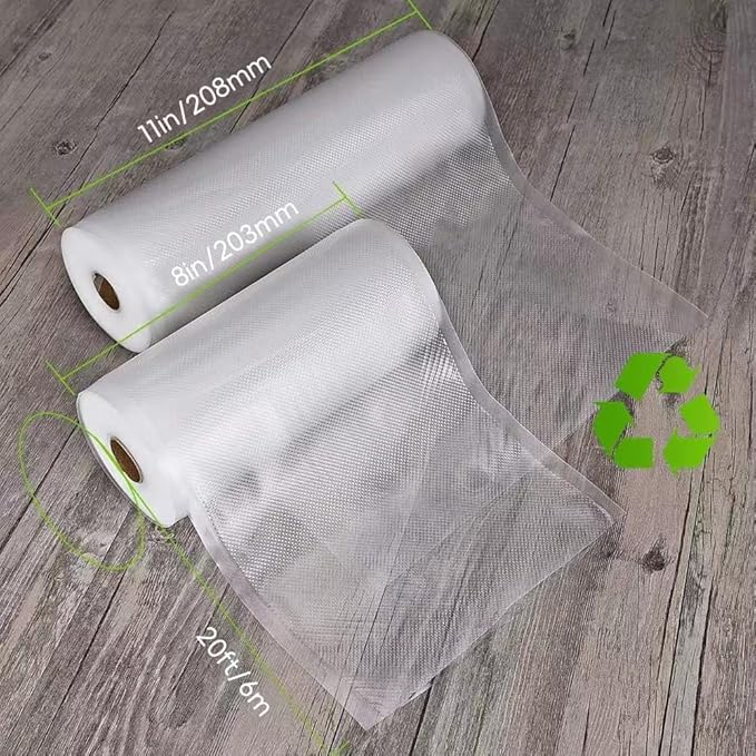 Vacuum Sealer Bags For Food:6 Rolls 11"x20' Commercial Grade BPA Free Bag Rolls Durable Customized Size Food Vac Bags for Sto