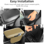 NBTEPEM Bling Beige Car Center Console Cover, Leather Car Arm Rest Cover with 2 Storage Bags, Universal Auto Armrest Protector Storage Box, Bling Accessories Interior for Most Vehicles
