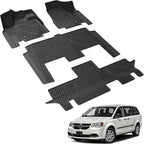 LASFIT Floor Mats Fit for Chrysler Town & Country 2008-2016/Dodge Grand Caravan 2008-2020, All Weather TPE Fit Floor Liner for Chrysler Town & Country & Dodge Grand Caravan 3 Row Car Mats, Black