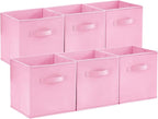Lifewit Storage Cubes, Foldable Decorative Fabric Storage Baskets for Organizing Home Organizers with Handles for Shelves, Cl