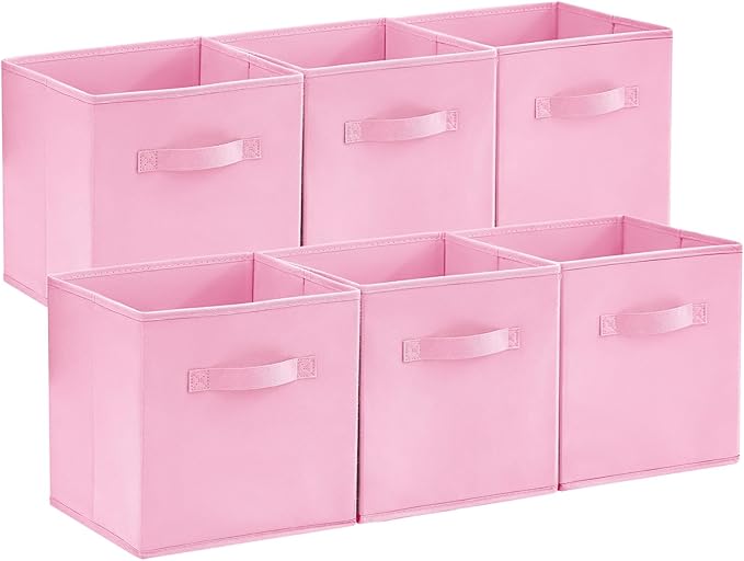 Lifewit Storage Cubes, Foldable Decorative Fabric Storage Baskets for Organizing Home Organizers with Handles for Shelves, Cl