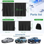 Set of 3 Car Window Shades, 1 Rear Seat Divider Curtain & 2 Rear Side Window Sun Shades, 95% Light Blocking Car Window Covers Privacy Protection Curtains for Breastfeeding,Taking a nap,Camping,