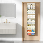 Mefirt Over The Door Organizer, 6 Shelf Door Hanging Organizers with 6 Large Capacity Pockets, Behind Door Storage Hanging Sh