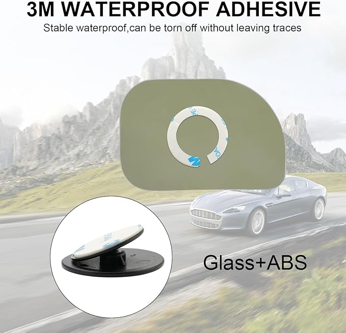 LivTee XLarge Blind Spot Mirror, Rounded Rectangle HD Glass Frameless Convex Rear View Mirrors Exterior Accessories with Wide Angle Adjustable Stick for Car SUV and Trucks, Pack of 2