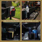 Car Cup Holder Expander - 2 in 1 Adjustable Cup Holder Adapter Set with Magnetic Bottle Mount Accessory - Fits Big Cups and L