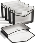 ThinkTex Plastic Expanding File Folder, Transparent envelopes with Snap Closure, No Dividers, Large Capacity, Fit Letter/A4 S