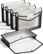 ThinkTex Plastic Expanding File Folder, Transparent envelopes with Snap Closure, No Dividers, Large Capacity, Fit Letter/A4 S