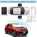 3PCS Car Window Shades Front Windshield Sun Shade Foldable Window Shade Custom Fit for 2018-2024 Volkswagen VW Taos Accessories Car Shades for Front Windows Anti-UV Rays Block Heat
