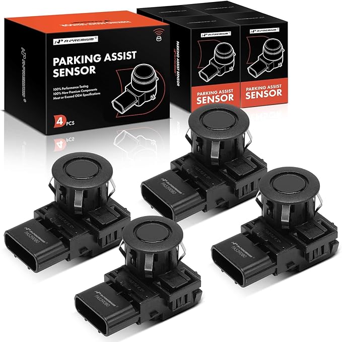 A-Premium 4-PC Reverse Backup Parking Assist Sensor Compatible with Select Honda Models - Odyssey 2011-2017, Pilot 2012-2015