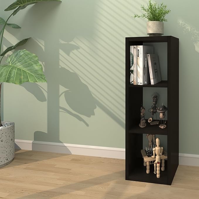 CTESNE【2026 Wooden Thick Frame 3 Cube Storage Organizer Shelf with Anti-Tipping Kits + Reversible Open Back Bookcase, Horizon