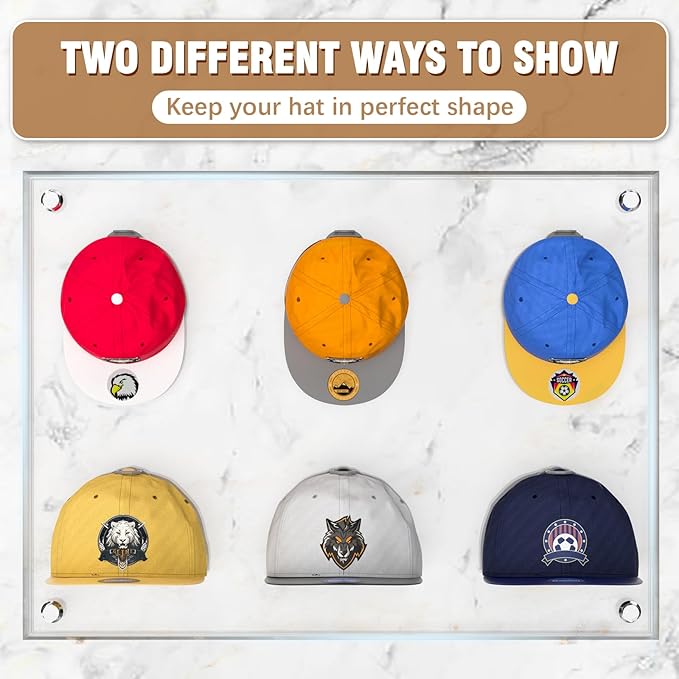 36 Pack Adhesive Hat Hooks for Wall, Super Strong Hat Rack for Baseball Caps, Hat Organizer Display for Home Decor, Hat Hange