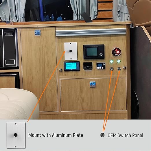 12 Volt PWM LED Dimmer Switch 15A 180W, Push On Off, Rotary Knob Dimming,12V 24V Light Dimmer for RV Boat Truck Camper Van Trailer Light Fixtures, LED Strip Lights (Silver Panel)