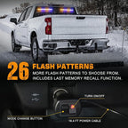 XRIDONSEN 2 in 1 Amber Blue Traffic Advisor Light Bar 144 LED Emergency Warning Safety Interior Windshield Dash Strobe Lights for Firefighter Police Construction Vehicles Trucks (2x17.7 inch)