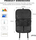 2 PCS Car Backseat Organizer with Tray, Waterproof Back Seat Protector with Touch Screen Tablet Holder, 11 Storage Pockets Anti-Scratch Kick Mat Universal for Family Road Trips