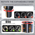 Car Cup Holder Tray, 4 in 1 Drink Holder Expander with Expandable Food Tray Table, for Road Trip Essentials & Daily Commute (