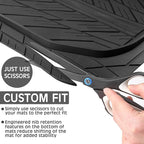 CAR PASS Deep Dish Floor Mats for Cars, Heavy Duty Rubber Floor Mats with Trunk Cargo Liner, Universal Trim-to Fit Automotive Floor mats for Truck Van SUV Waterproof All Weather Car Mats Solid Black