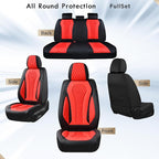Coverado Car Seat Covers, Seat Covers Full Set, Red Car Seat Cover, Auto Seat Covers Front Seats Rear Seat Cover, Luxury Car 