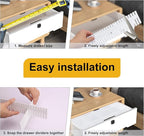 100 PCS Premium DIY Drawer Dividers, White, Adjustable Drawer Organizers for Perfectly Organized Drawers, Tidying Makeup, Clo