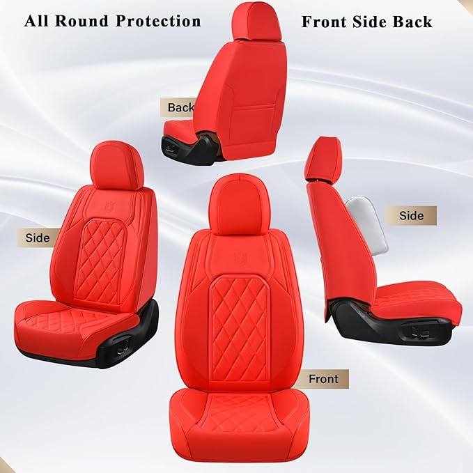 Coverado Leather Seat Covers, Car Seat Cover Front Seats, Waterproof Seat Covers, Luxury Faux Leather Car Seat Protectors, Re