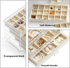 YUFONG Jewelry Organizer with 5 Drawers Clear Acrylic Earring Display Case Velvet Jewelry Storage Box Display Holder for Earr