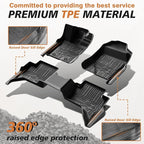 TripleAliners Truck Mat Compatible with 2024-2026 Ford Ranger SuperCrew Accessories, Floor Mats Heavy Duty Custom Fit All Weather Protection TPE Pickup Liner